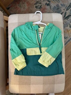 Cat & Jack Kids' Colorblock Hooded Pullover — Teal & Lime with Pale Yellow